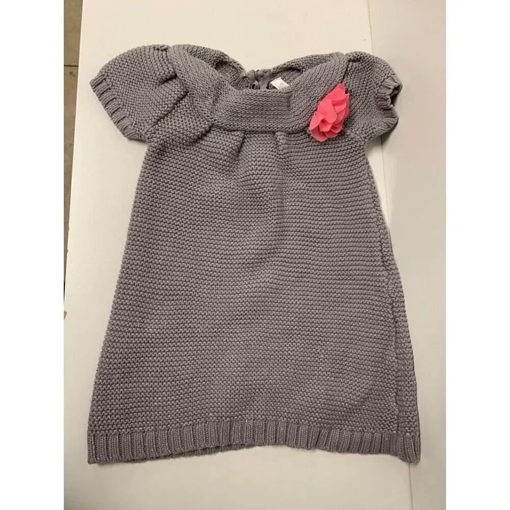Cherokee Sweater Dress Retro Y2K Casual Boho Winter Knit Grey Toddler Girls 4T